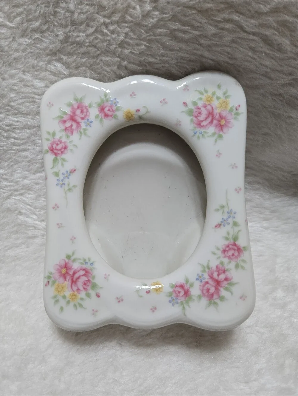 Vintage Ceramic Floral Small Japan Stamped Pictured Frame
